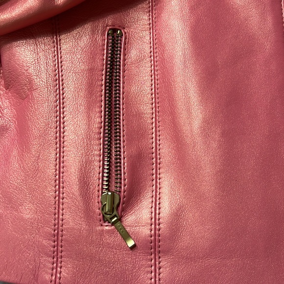 Cache peach pearl 100% leather jacket - Picture 7 of 12